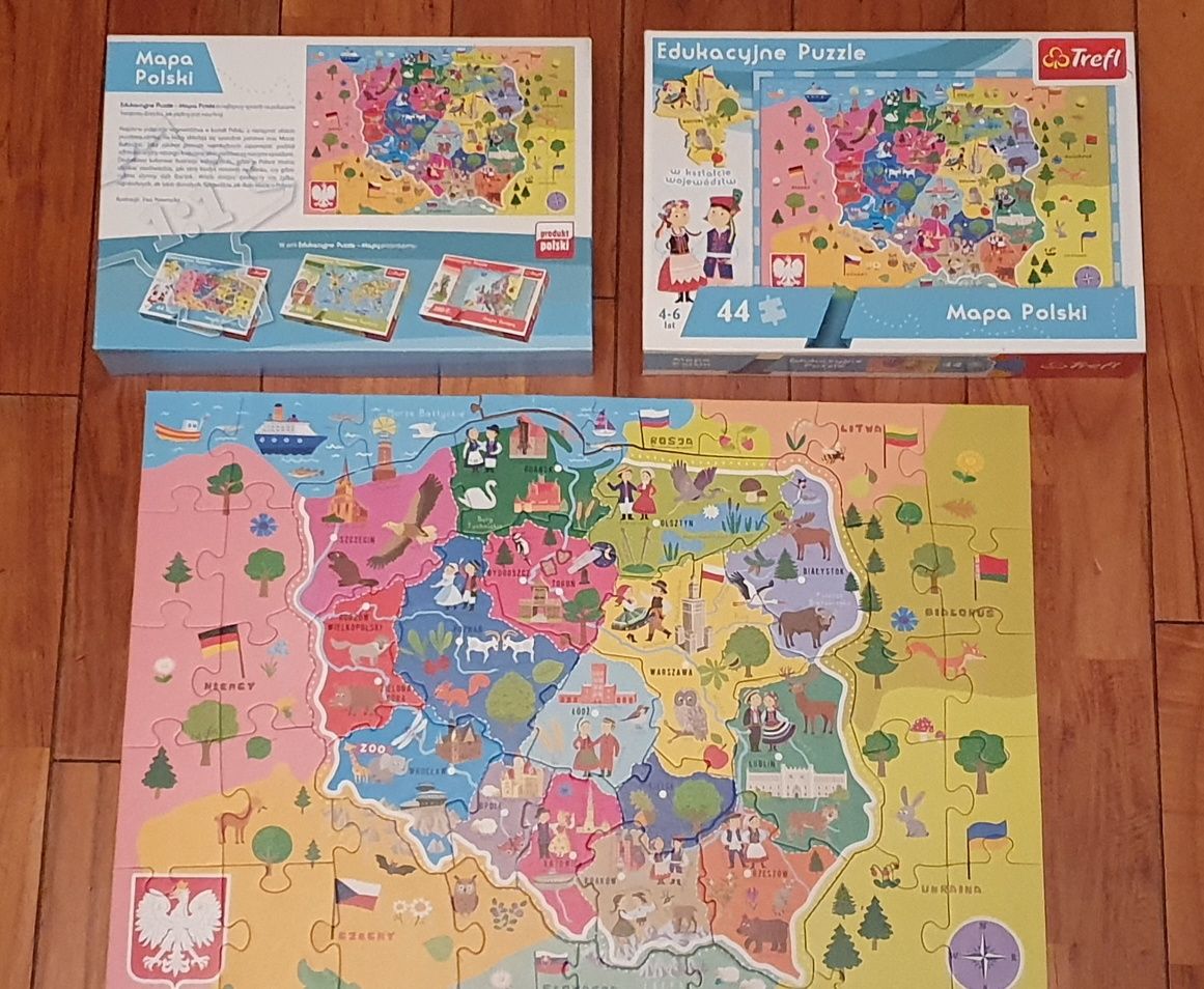 Puzzle edukacyjne Mapa Polski Trefl 4- 6 lat / 44 elementy