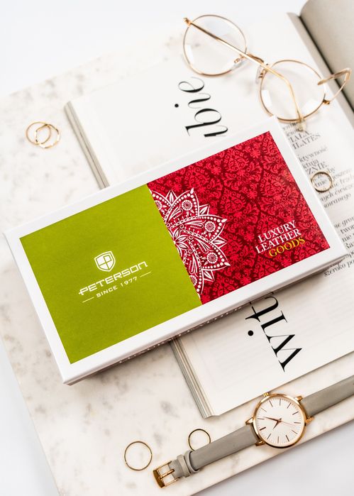 portfel damski skórzany ptn ph20-1-sh-1840 red