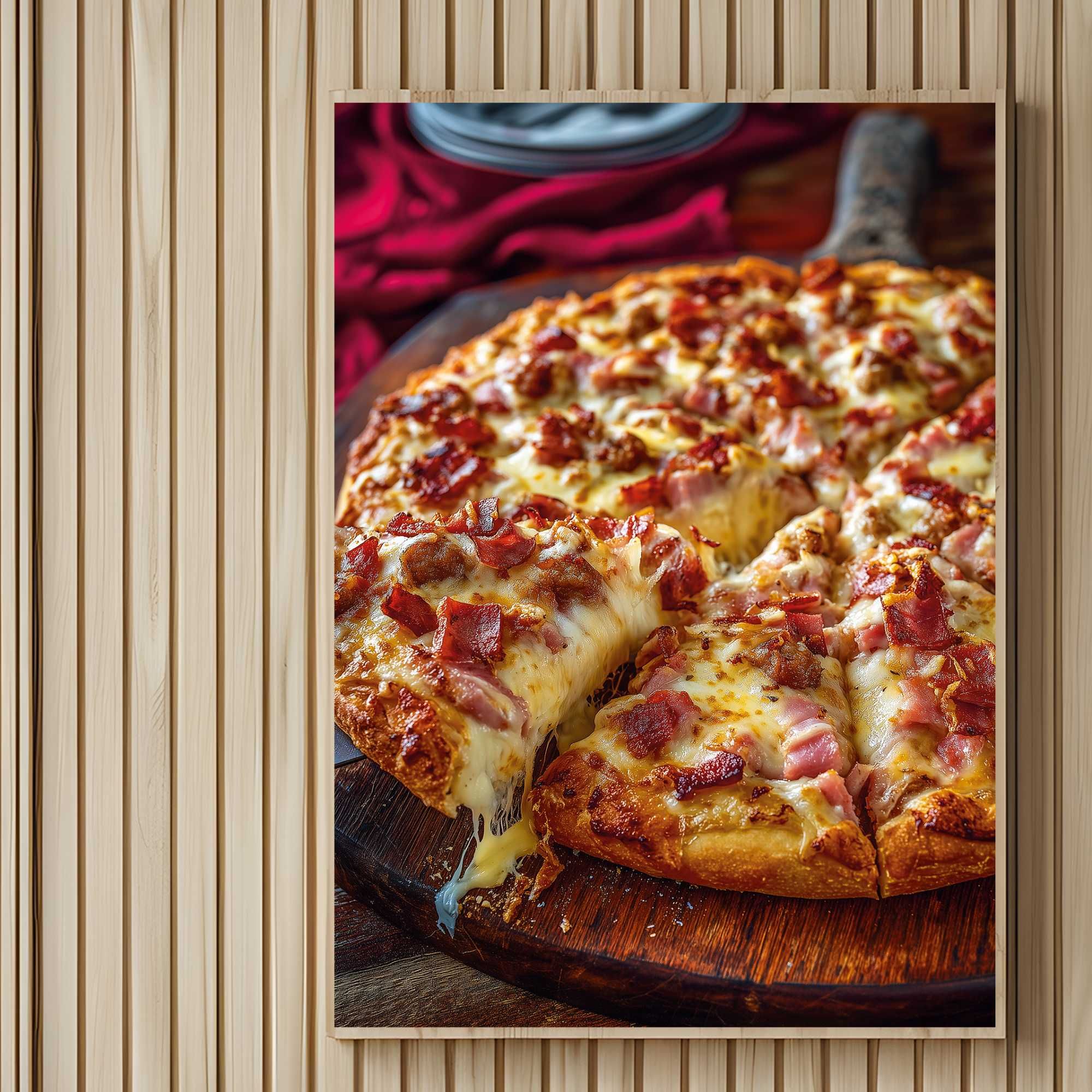 plakat reklamowy pizza do baru i restauracji, plakat reklama pizza