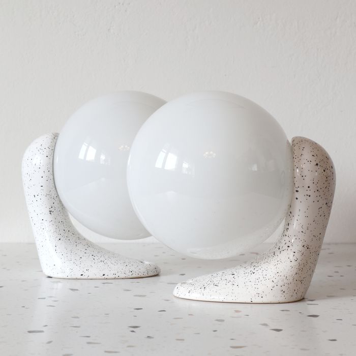 Kinkiety ceramiczne Ł-1 Łaszkiewicz Kościan Łask vintage retro PRL