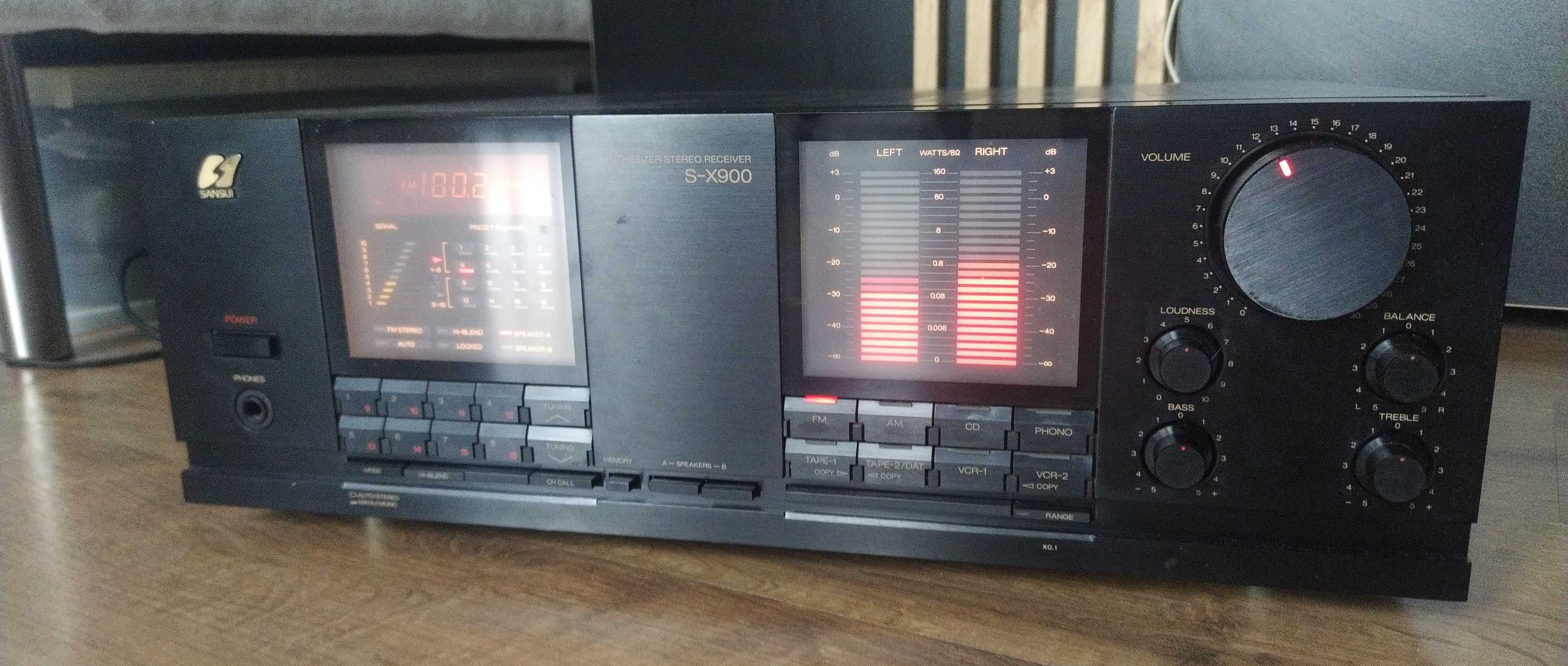 Amplituner Sansui S-X900 po renowacji , drobne  ślady użytkowania