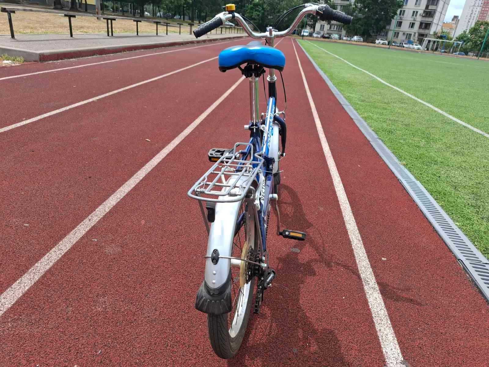 Велосипед складний з багажником синій 20" OPTIMABIKES VECTOR