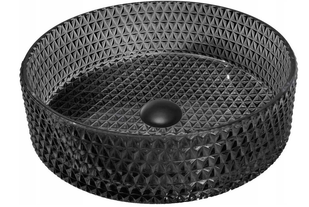 UMYWALKA szklana Nablatowa 40x40 cm CZARNA