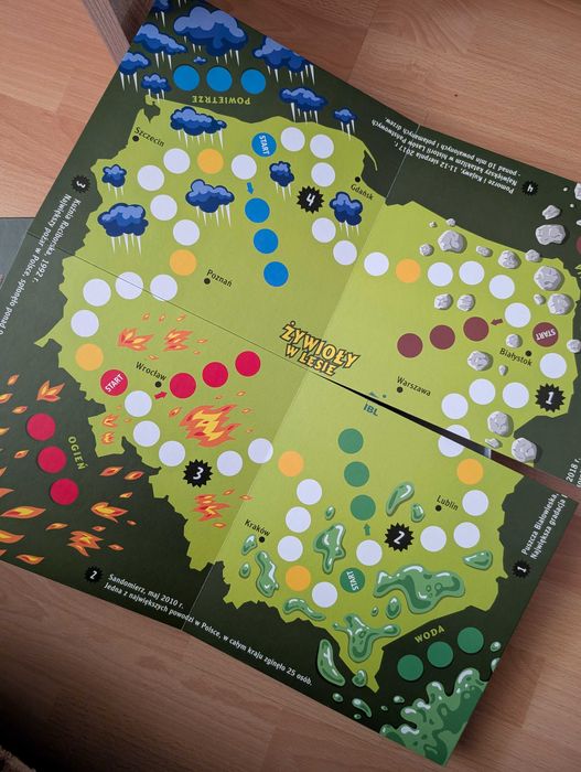 Zestaw edukacyjna gra planszowa i karciana "Żywioły w lesie"