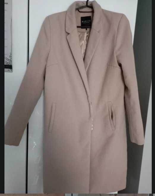 Mohito - płaszcz jesienny/ zimowy marki kolor beżowy XS/S