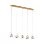 LUCANDE lampa wisząca LED Hayley 5-pkt. podłużna, złota