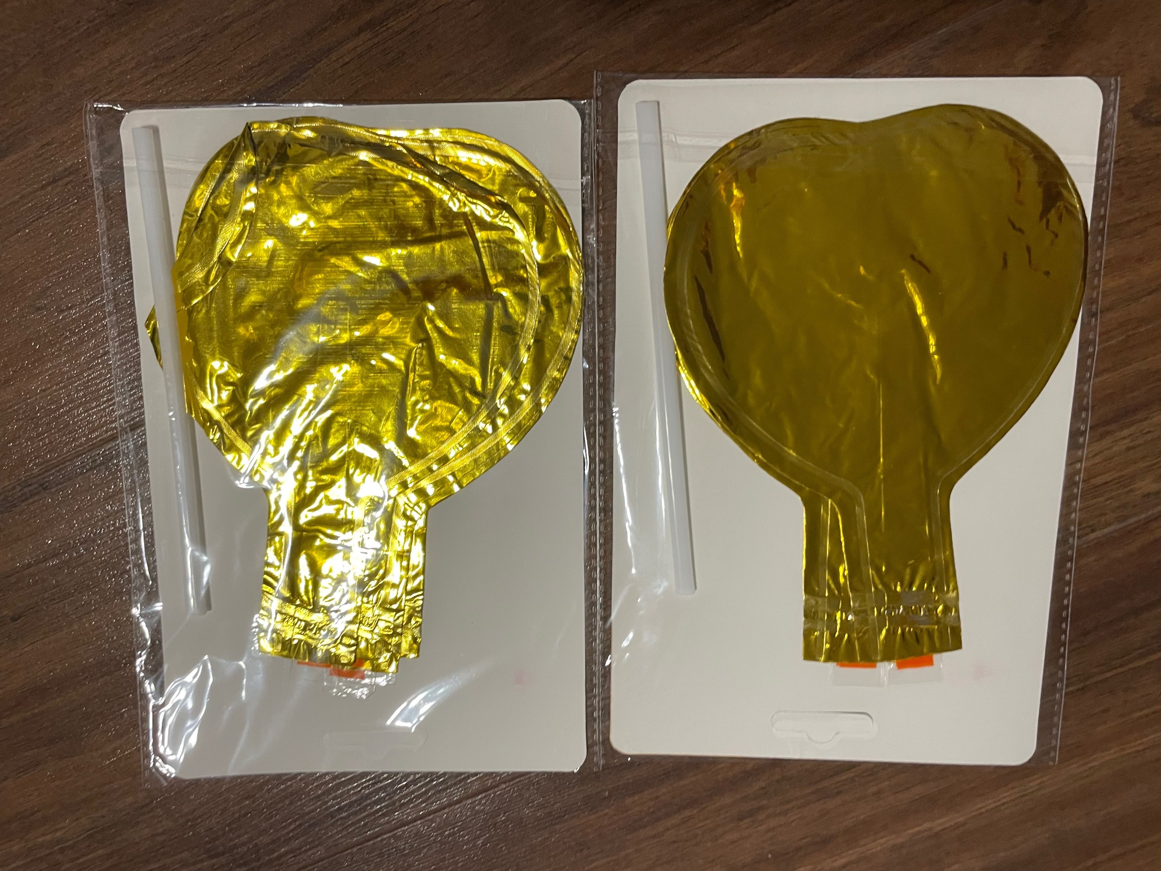 Złote balony serca łącznie 8 sztuk nowe