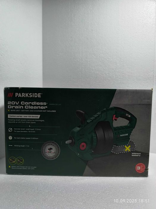20 V Akumulatorowe urządzenie do czyszczenia rur PARKSIDE PARRW 20-Li
