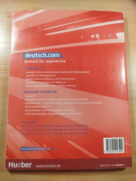 Deutsch.com 2 , Arbeitsbuch + Kursbuch + CD / підручник+зошит комплект