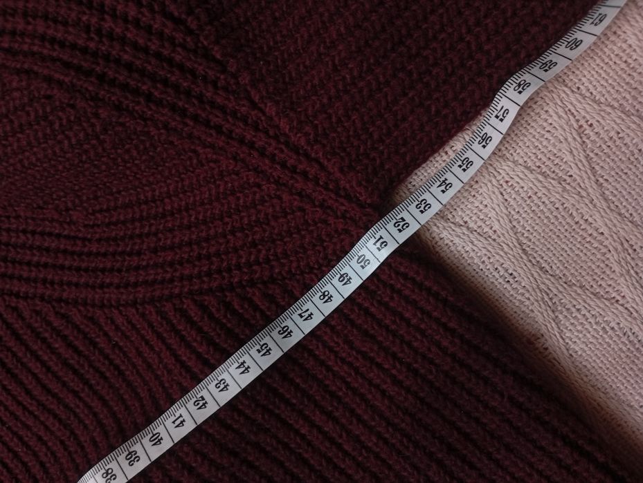 H&M XS-M luźny pudelkowy sweter w kolorze bordowym burgund