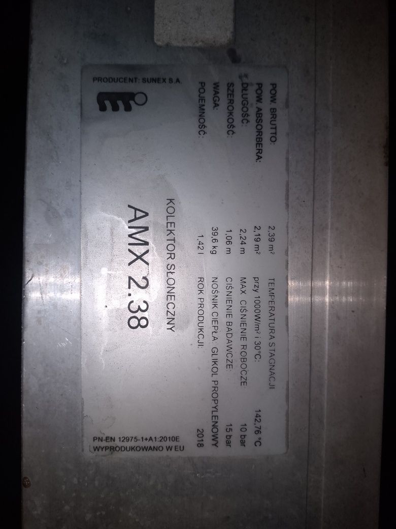 Kolektor słoneczny AMX 2.38