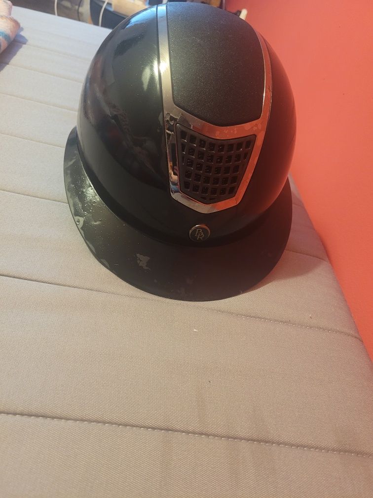 Kask jeździecki BR Lambda Plus Glitter czarny/srebrny