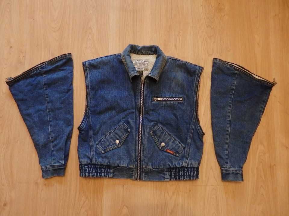 Oryginalna, JORDACHE USA - Firmowa Kurtka Jeansowa z futerkiem.