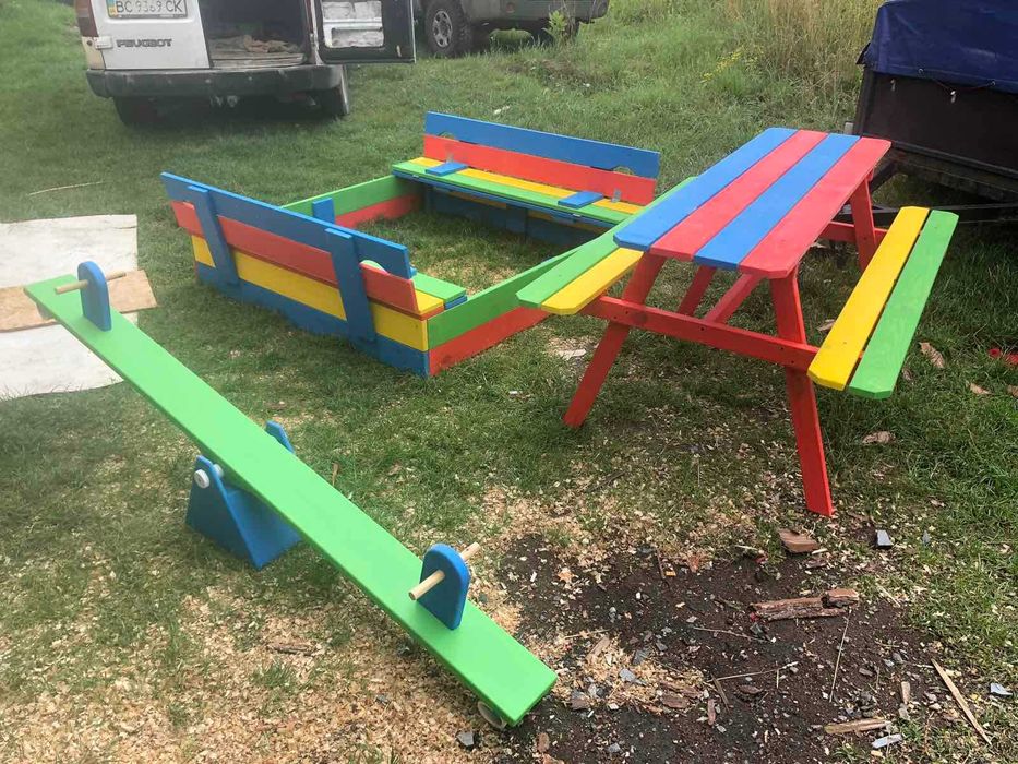 Пісочниця Дитяча | Столик з Лавками | Пісочниці з Кришкою | Гойдалка