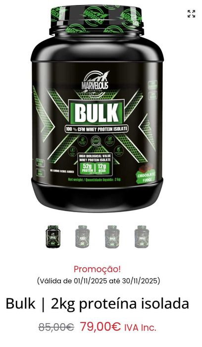 Proteína isolada 100% Marvelous Bulk