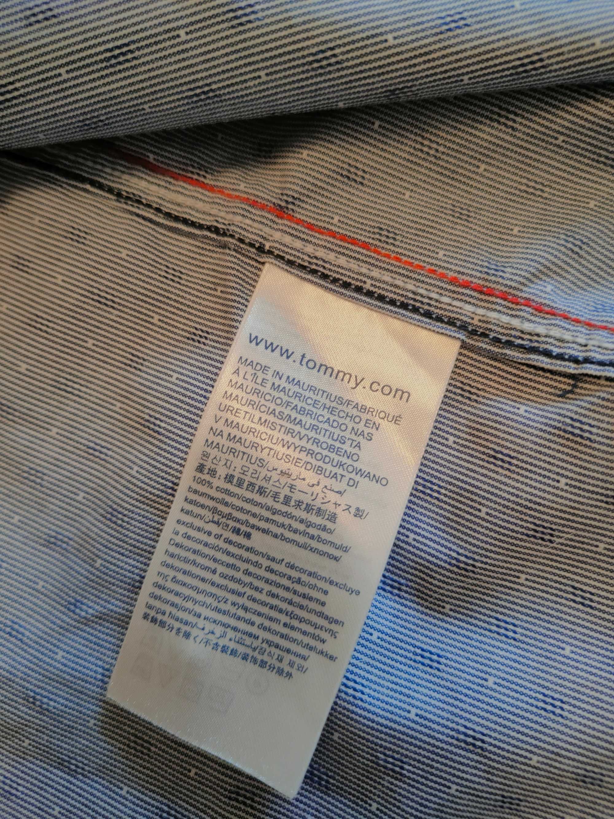 Męska koszula, niebieska Tommy Hilfiger, Oryginalna, casual