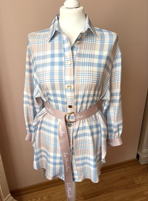 Koszula w kratę na co dzień do pracy oryginalna butik La blanche