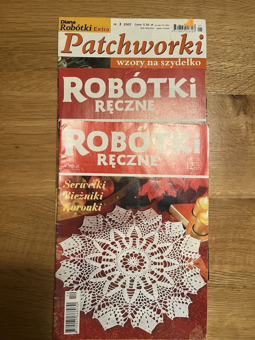 Robótki ręczne, patchworki wzory na szydełku - 3 gazetki