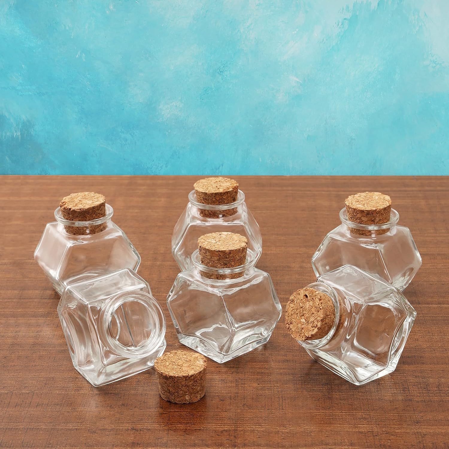 12x szklana butelki hermetyczne słoiki 50ml przyprawy alkohole