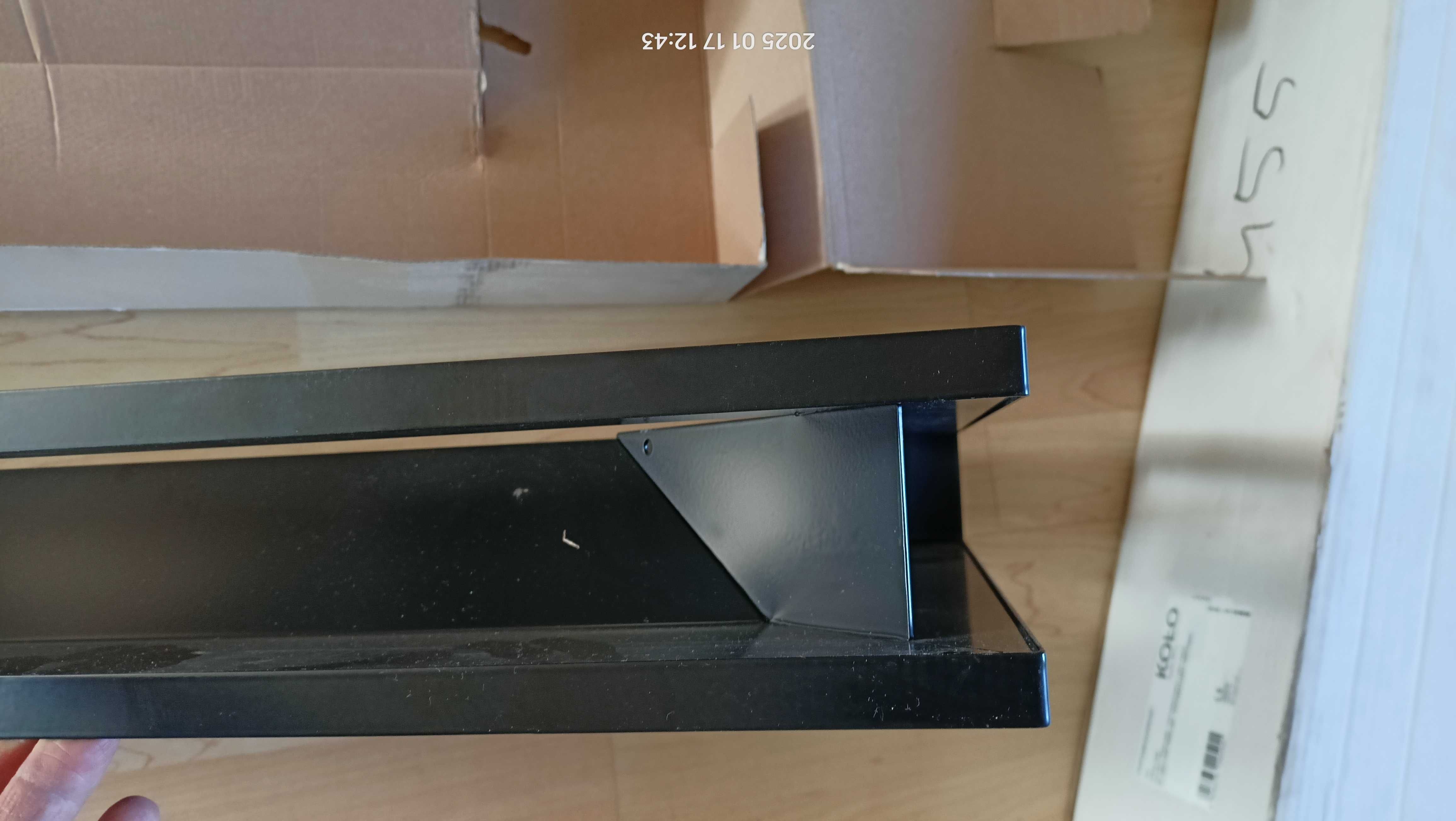Kratka narożna 40x80x9 kominkowa LUFT CZARNA