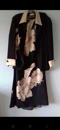 Komplet 3-częściowy spódnica, bluzka, żakiet
