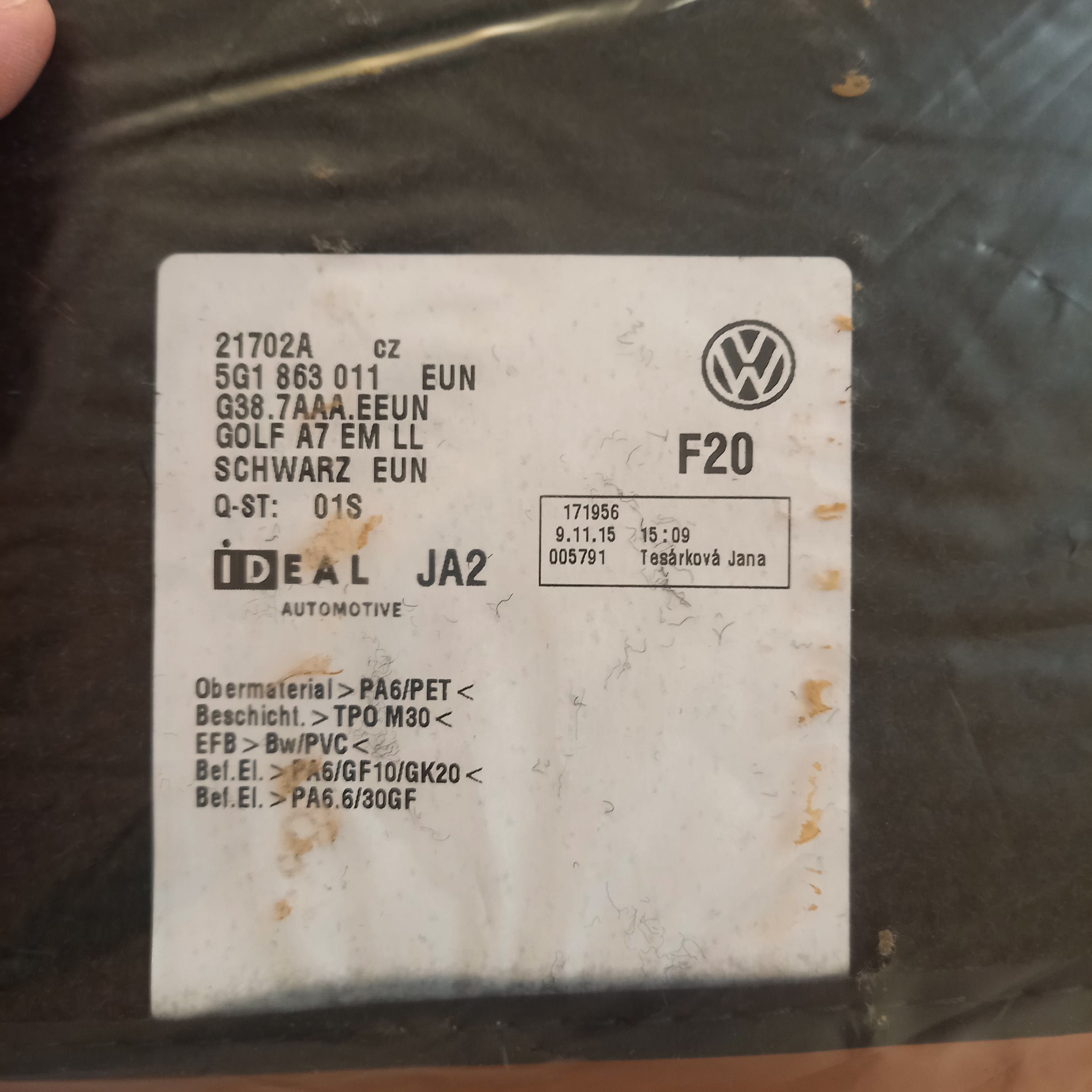 Audi,VW, Volkswagen dywaniki welurowe 21702A