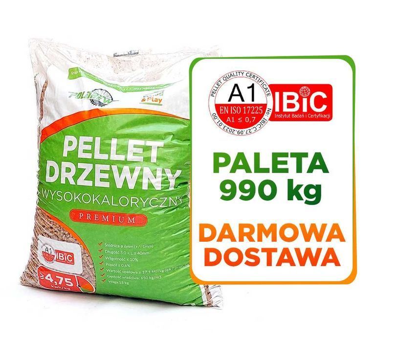 Pellet drzewny Płatność za 30 dni Transport GRATIS Certyfikat A1 990kg