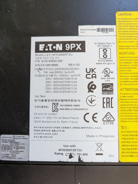 Zasilacz awaryjny UPS Eaton 9PX 3000 EBM