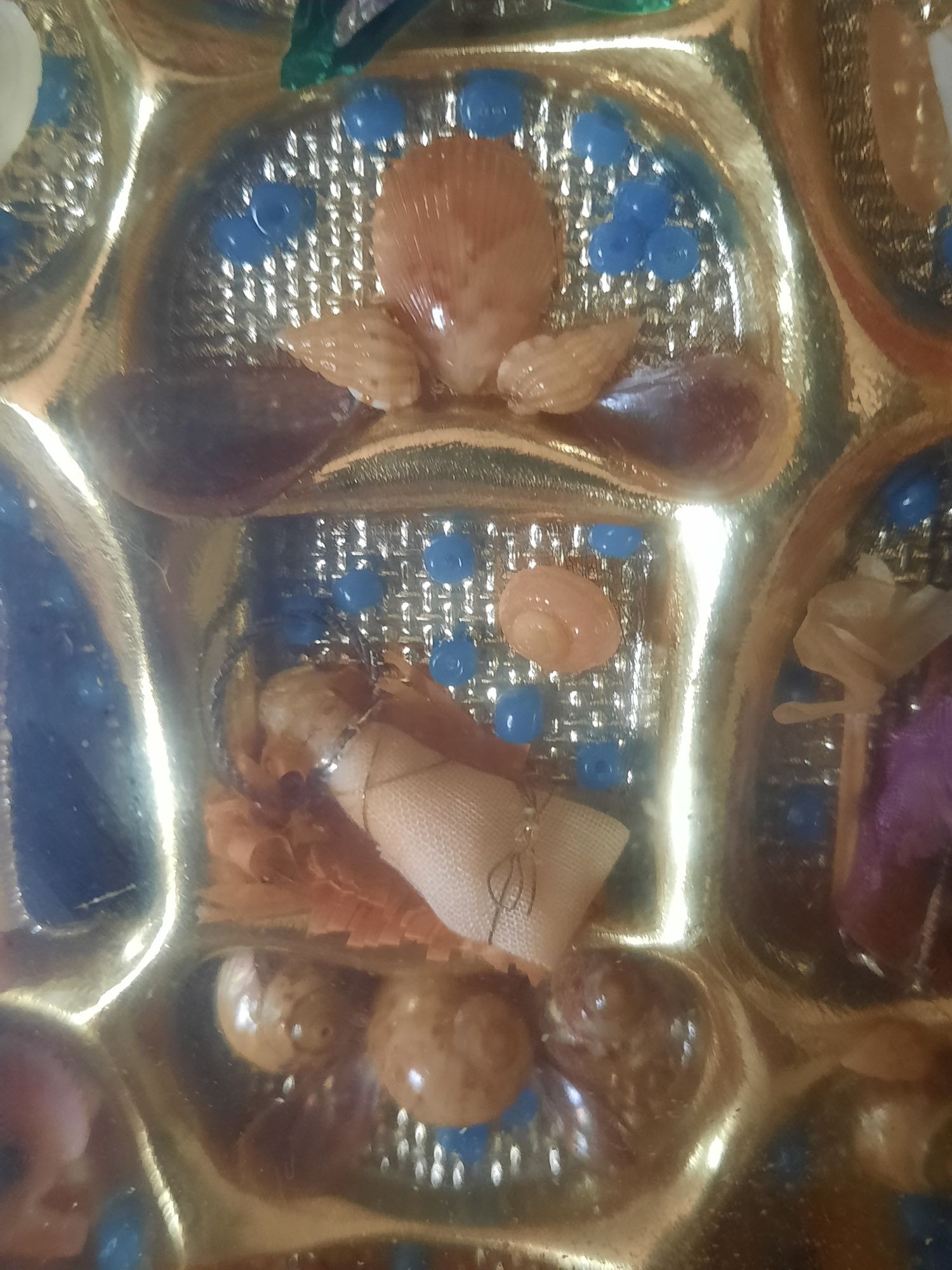Registo antigo com sagrada familia em cera