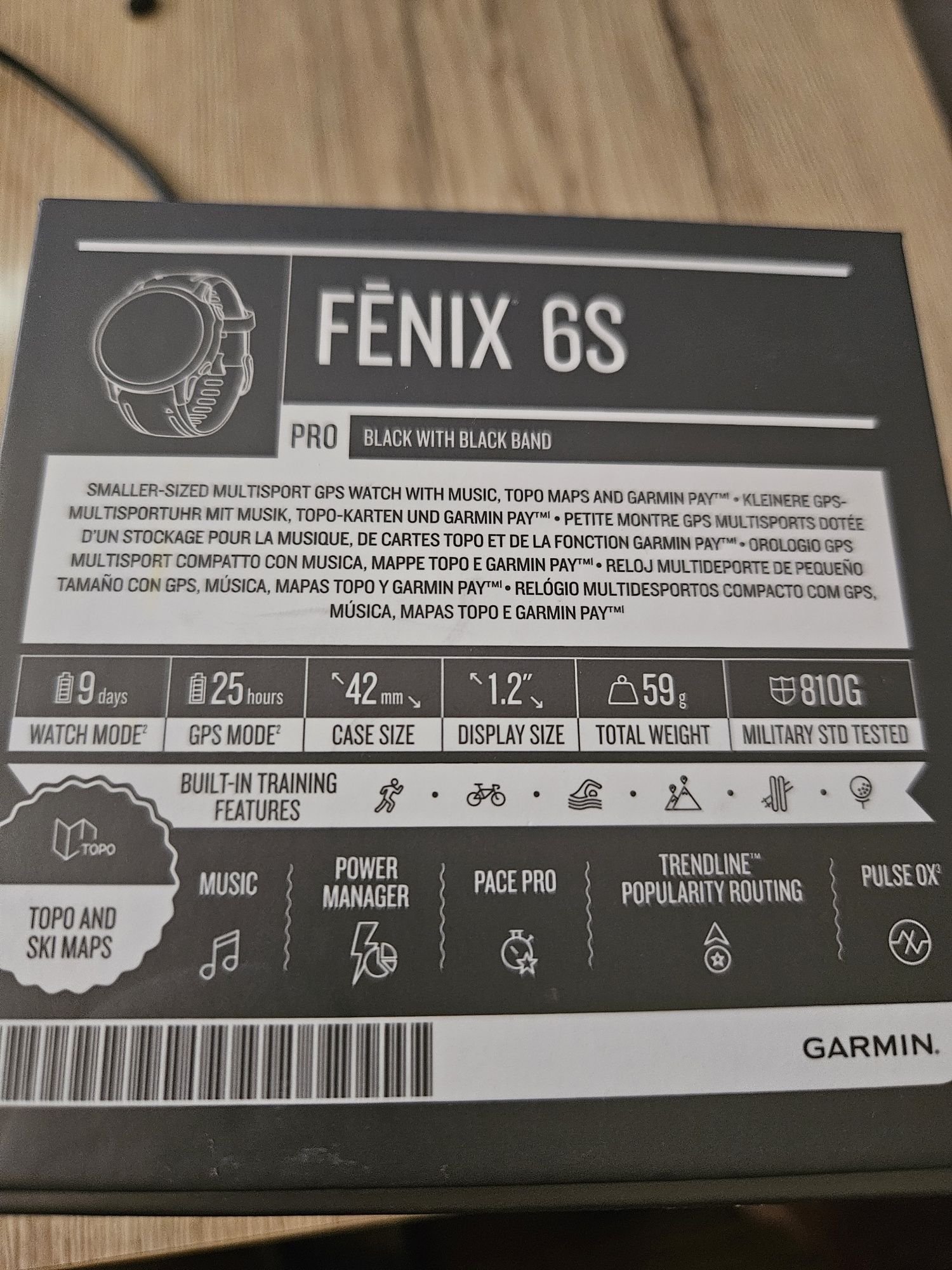 Zegarek Garmin Fenix 6S pro