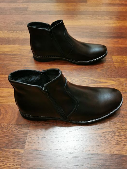 Eleganckie Skórzane Buty Męskie Lekkie Wygodne Ciepłe Rozmiar 40
