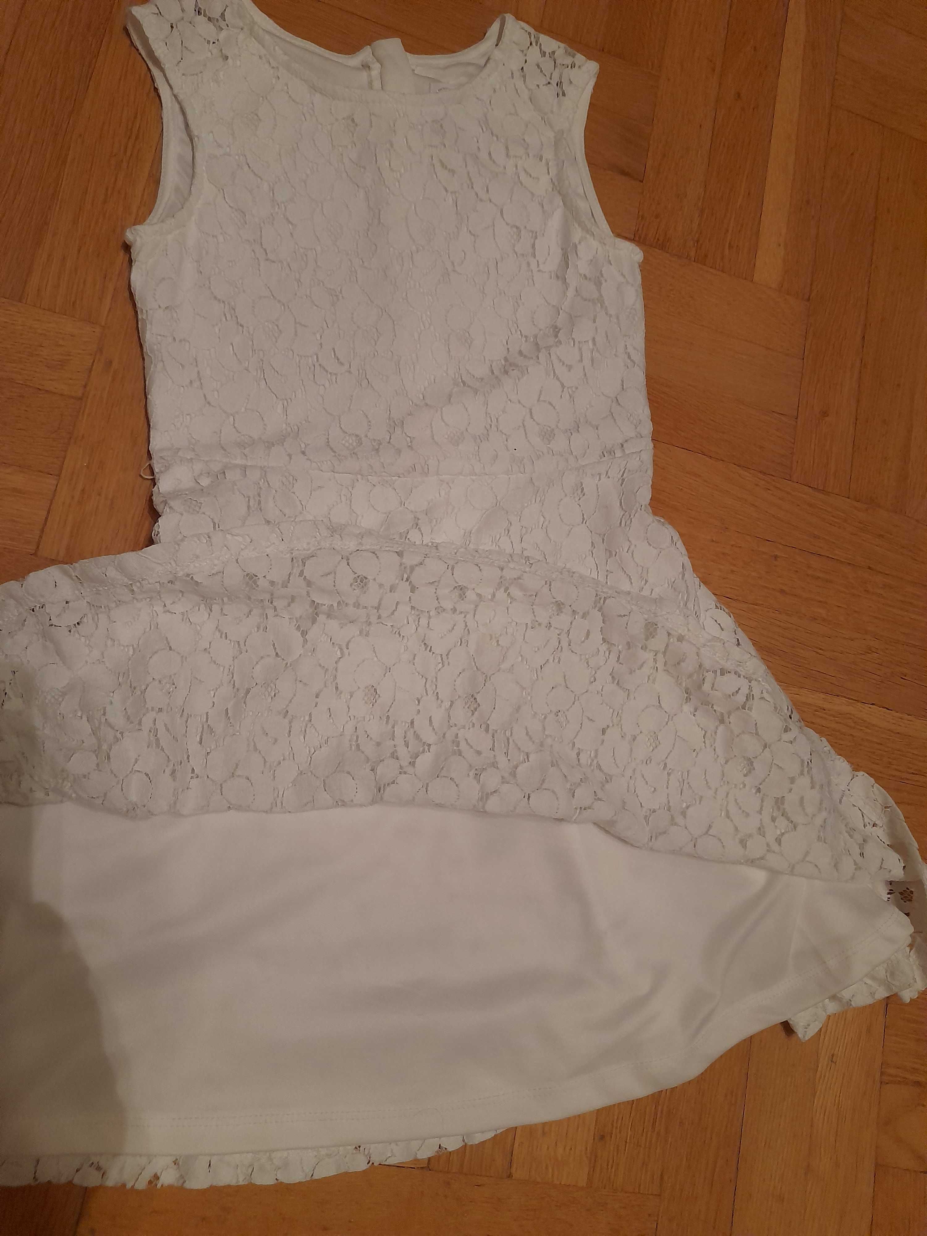 Sukienka biała koronkowa kolekcja COOL CLUB by Smyk 134 cm