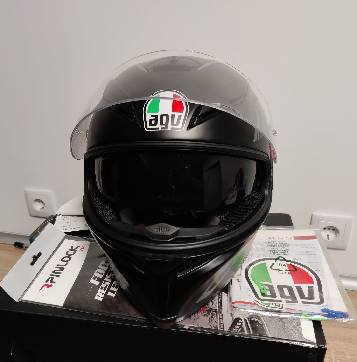 AGV K-5 S pinlock maxvision tornado matt black / silver - XL