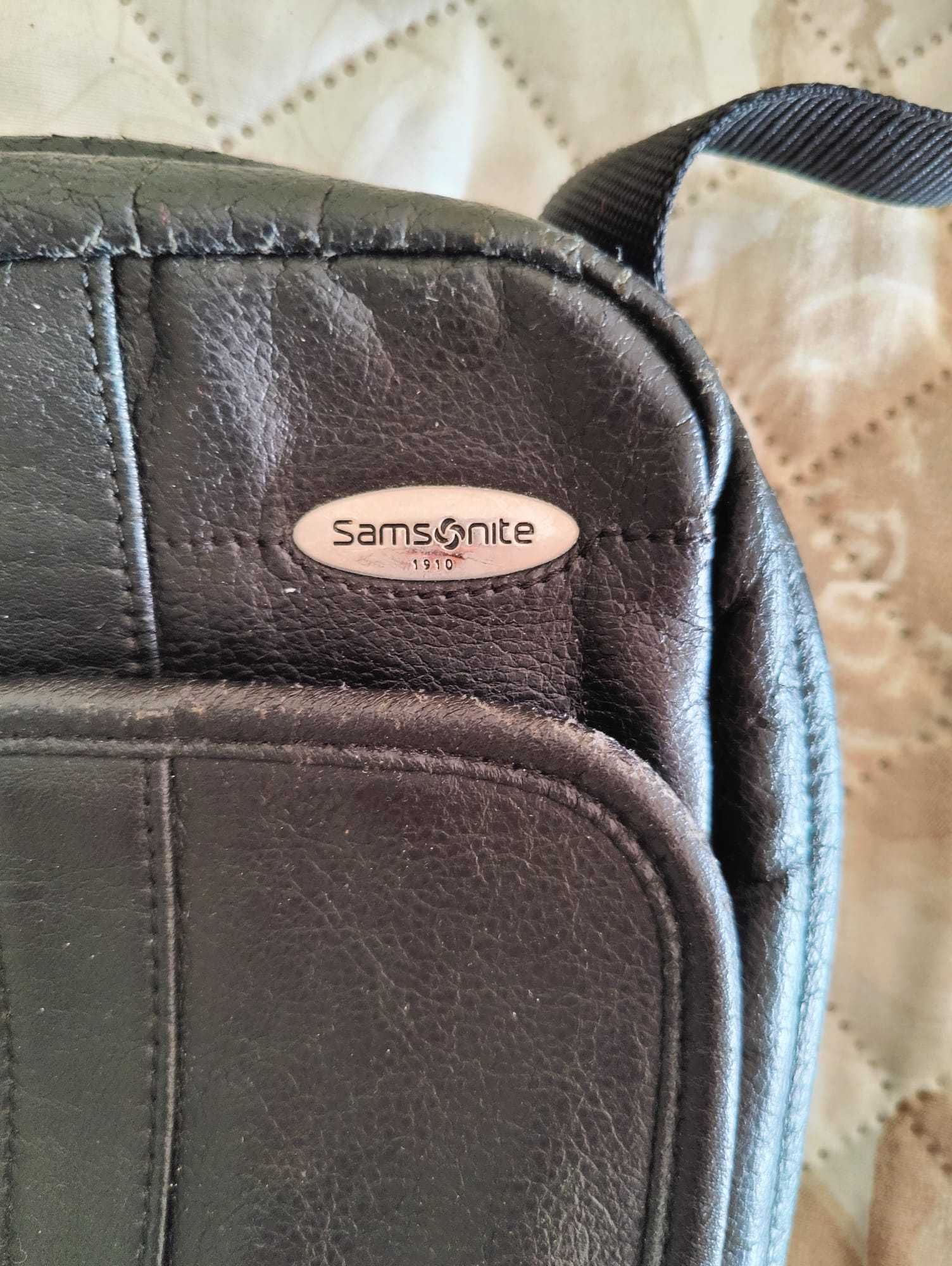 Mala tiracolo Samsonite pele genuína em bom estado