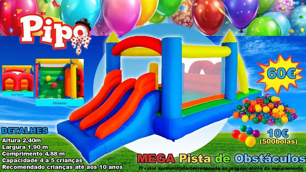 Alugo Insuflável, trampolim e mascotes low cost para animar a festa