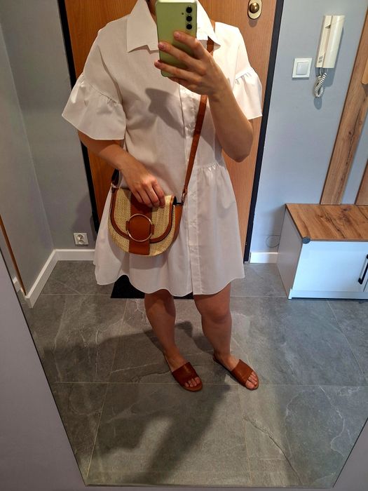 Sukienka biała missguided bawełna L