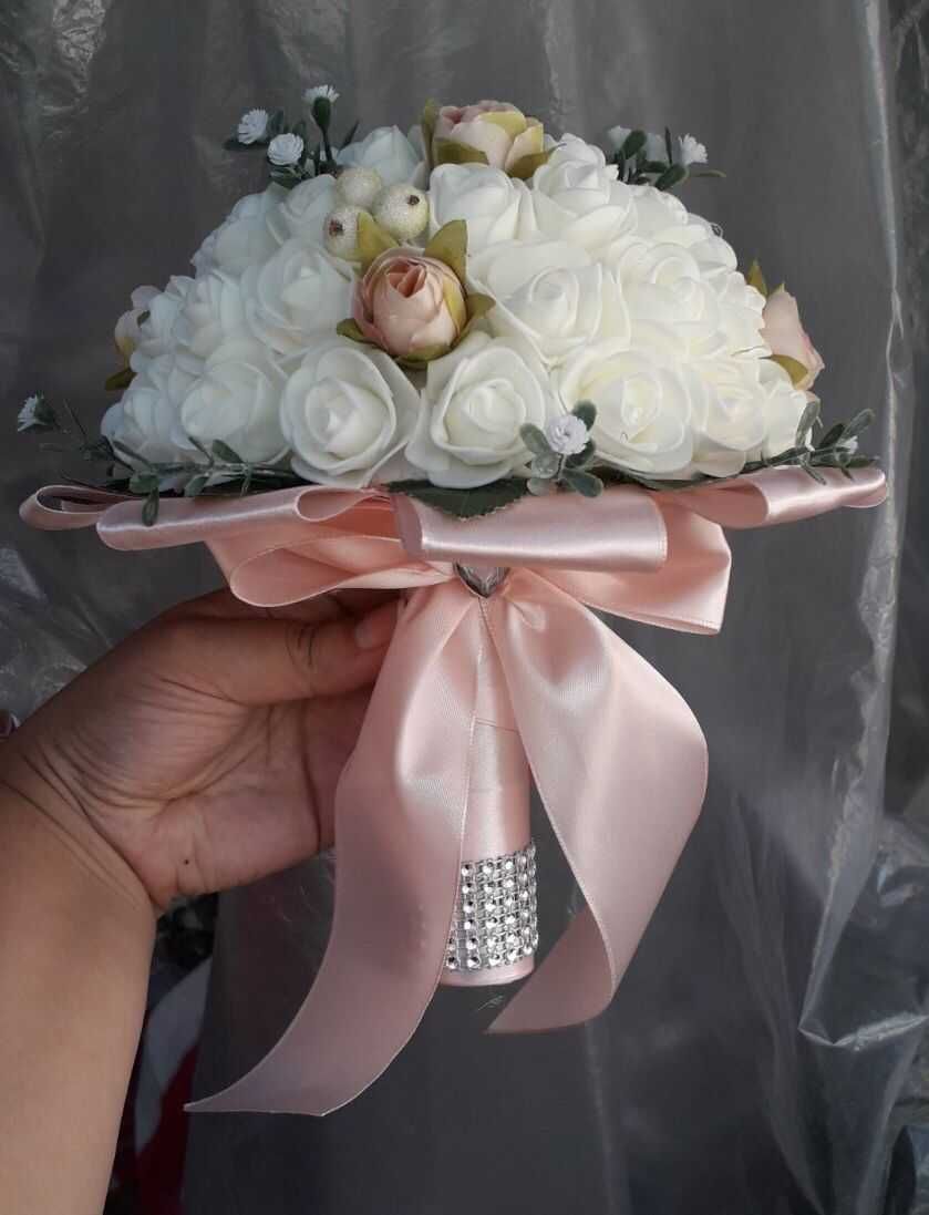 Весільний букет-дублер нареченої "Троянди+півонії"