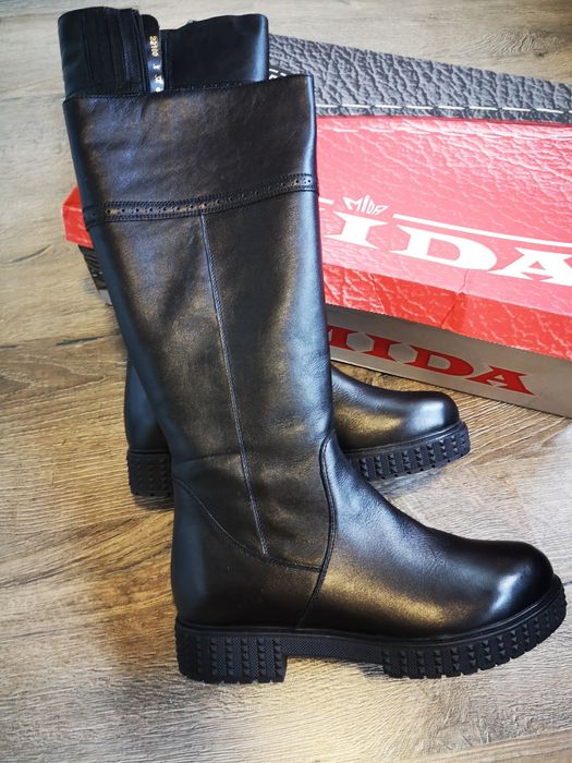 Нові жіночі шкіряні чоботи Mida демісезон( веса, осінь), р.37/ устілка