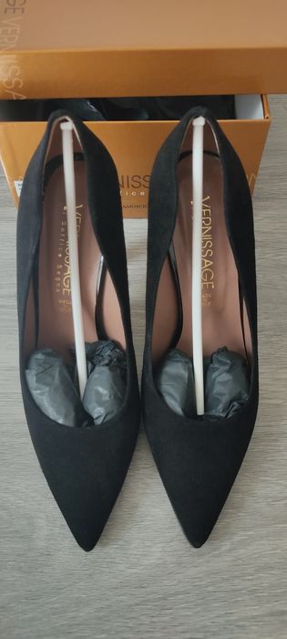Sapato feminino italiano preto da Vernissage (38)