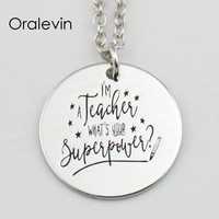 Colar “I’m a teacher. What’s your superpower?” (prenda professora)