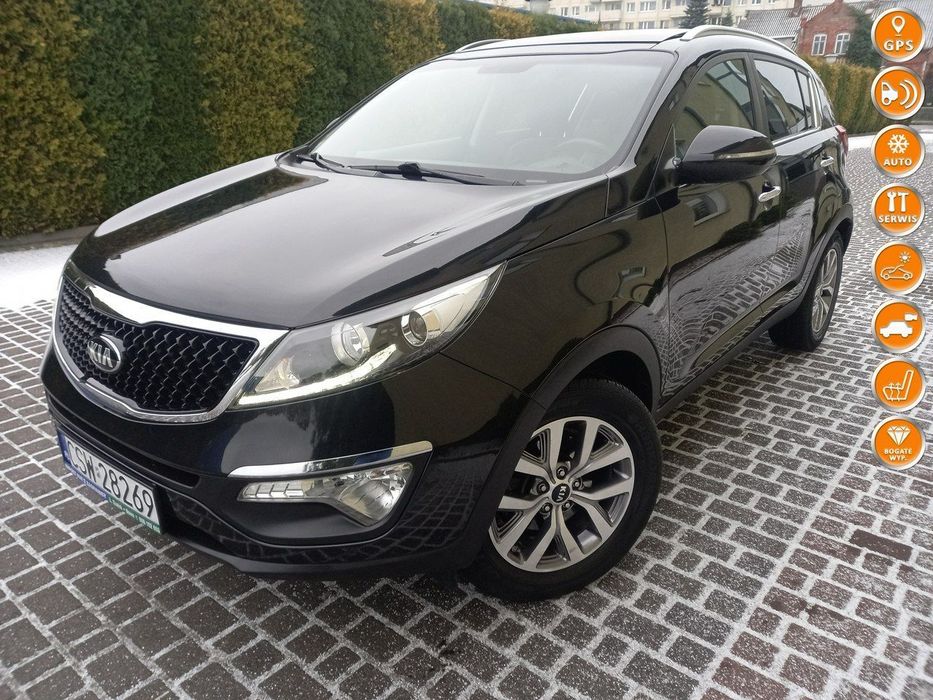 Kia Sportage 2xLedy Duża Navi Kamera Skóry 4xGrzane Fotele 100%Bezwypadkowa Zadbana