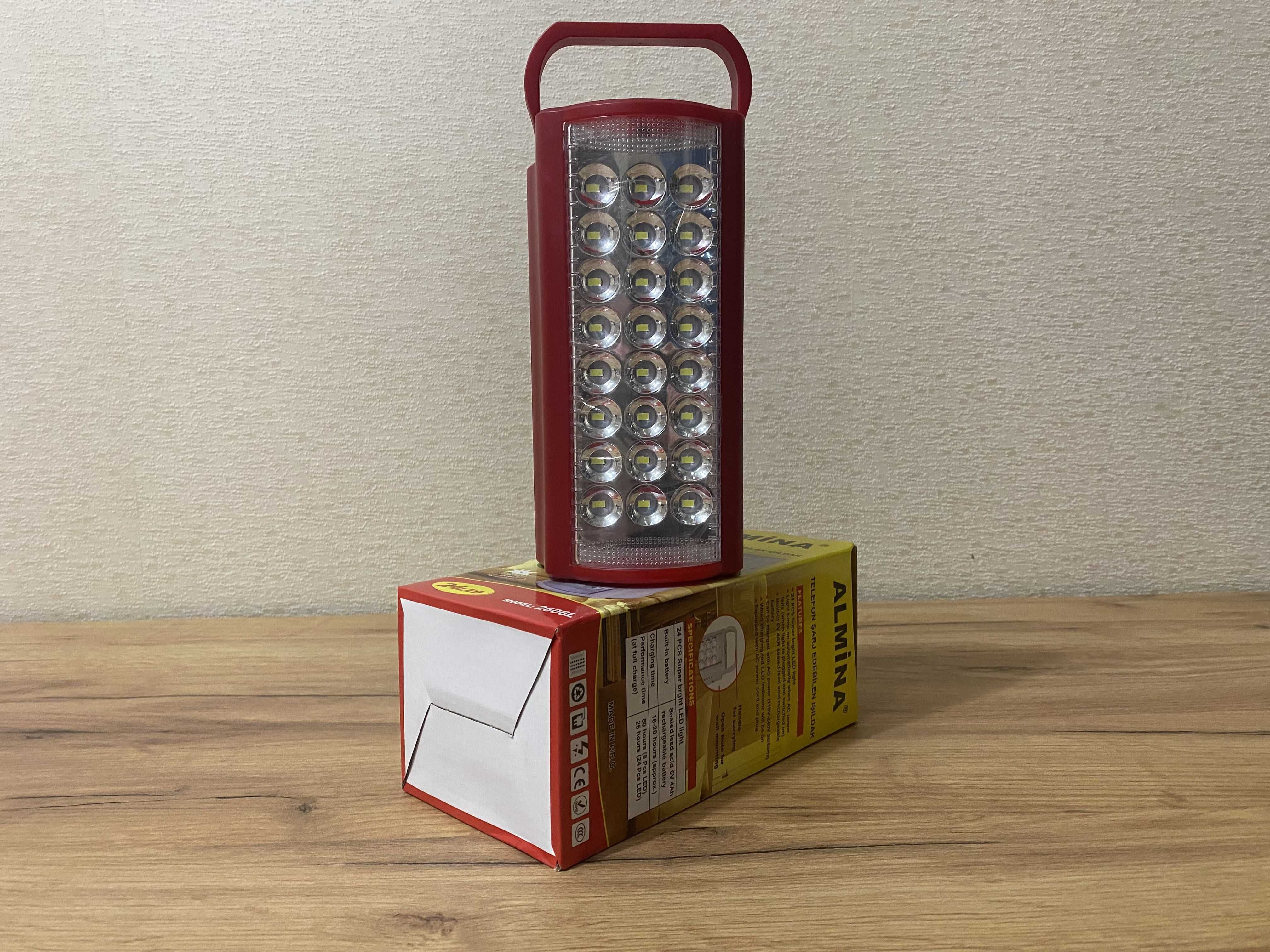 Аварийный фонарь Almina 2606L, акумуляторний ліхтар для дому 24 LED