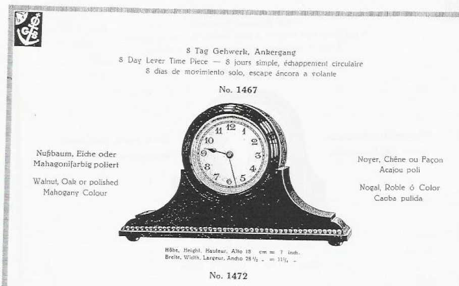 Zegar Gustav Becker Biurkowy chodzik z około 1892 roku