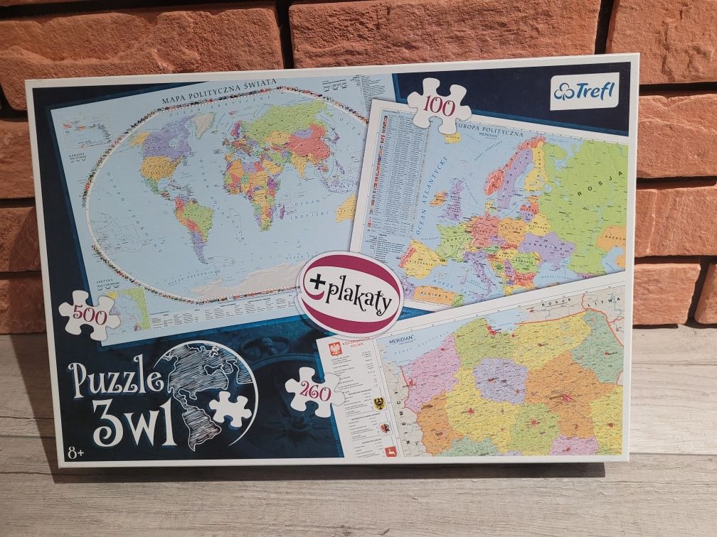 Puzzle 2szt stan bardzo dobry