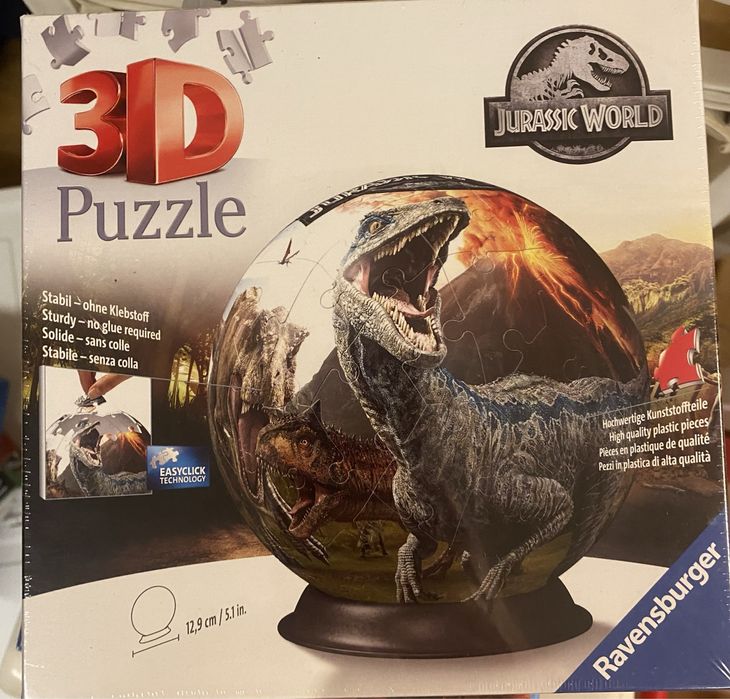 Puzzle 3D Jurassic world -brinquedo novo- esfera dinissauro, por abrir