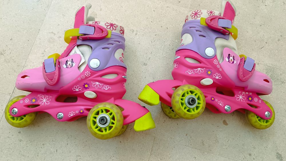 Patins infantis 3 rodas (extensíveis 27 a 30)  e proteções