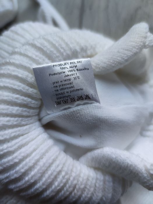 Zestaw Proman: czapka szalik rękawiczki 2-6 m. biały zima zimę