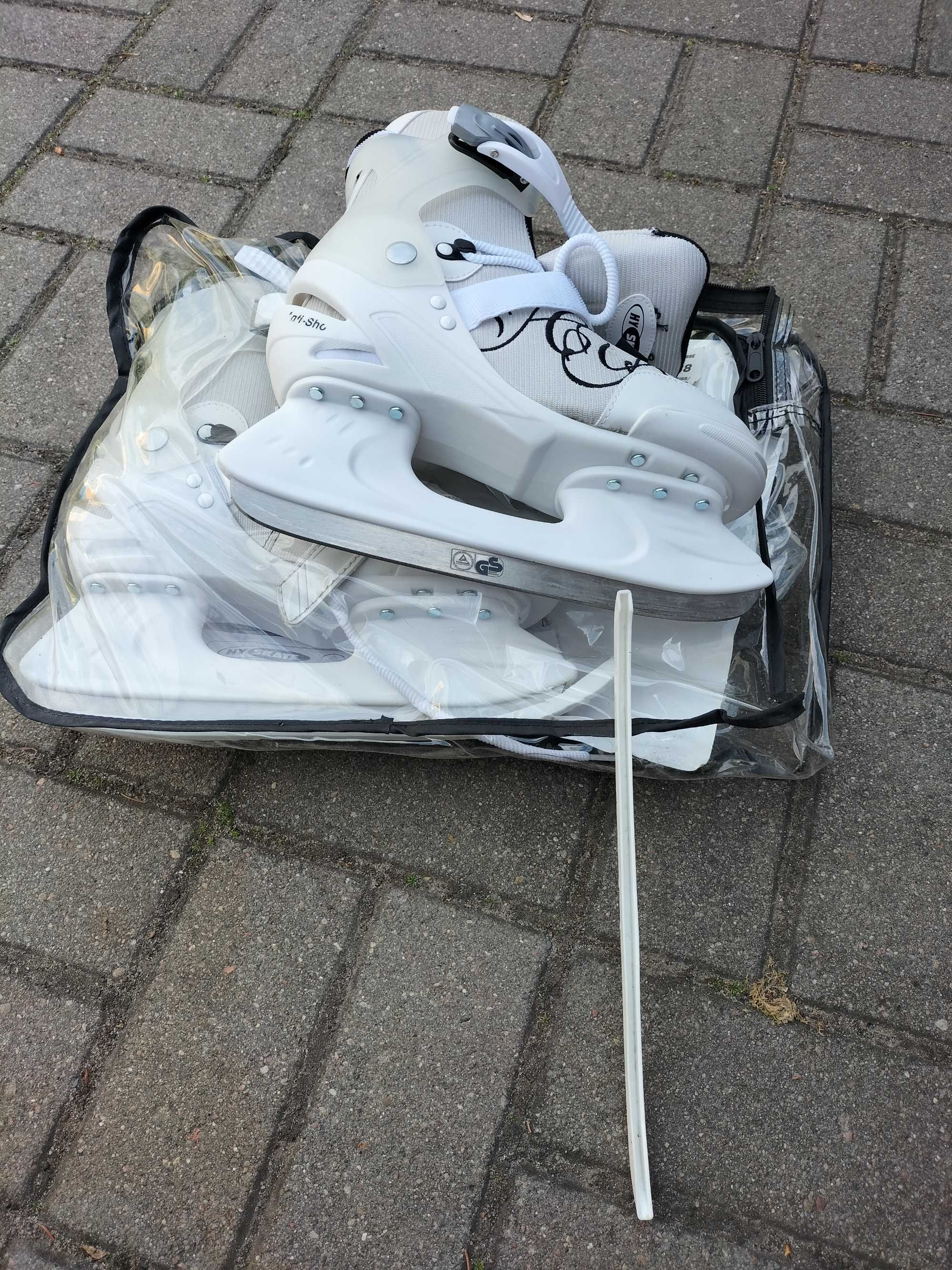 Łyżwy  HY SKATE  białe rozm. 38 - Nowe