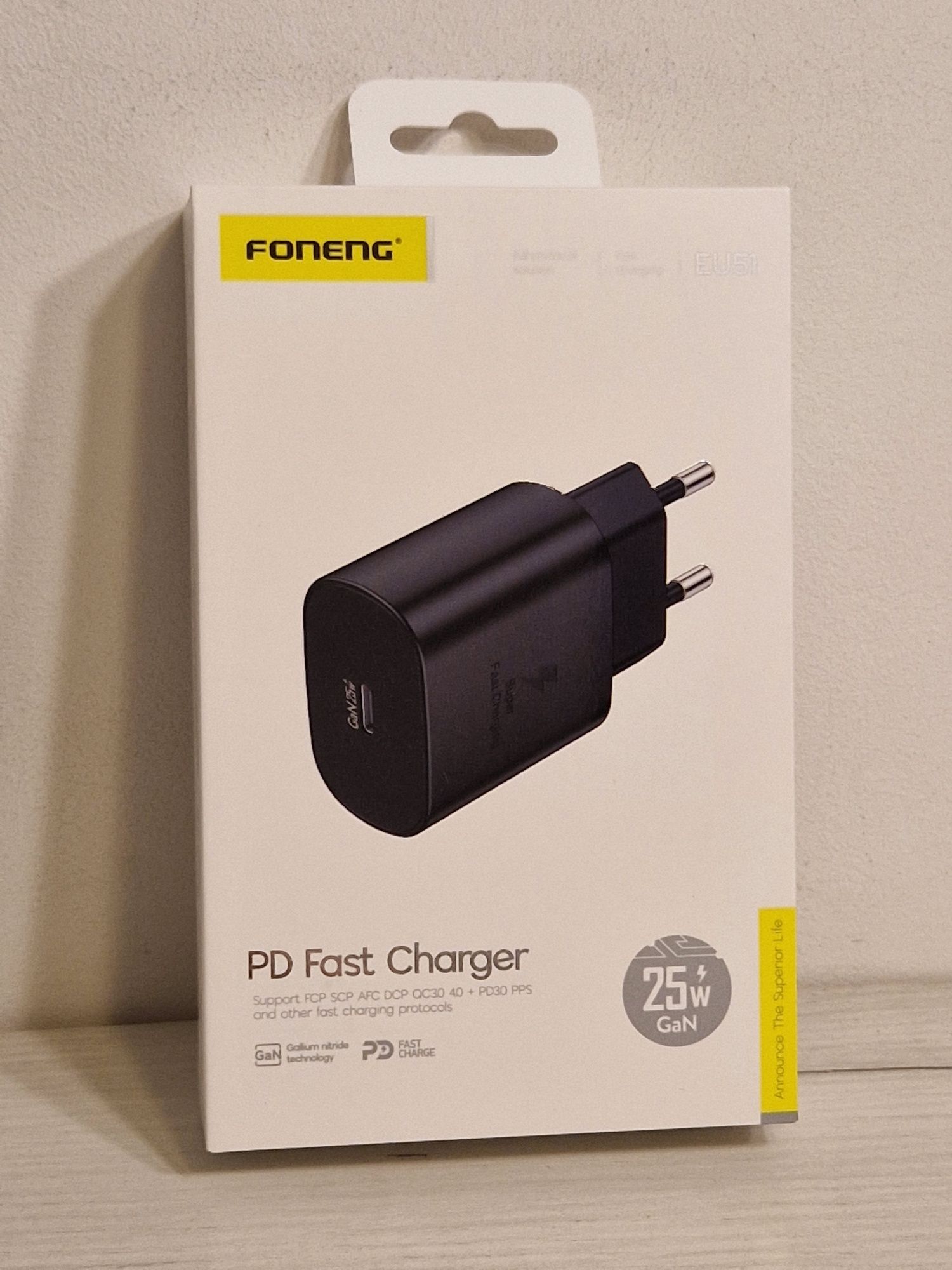 Foneng Ładowarka sieciowa EU51 GaN - Typ C - PD 25W czarna