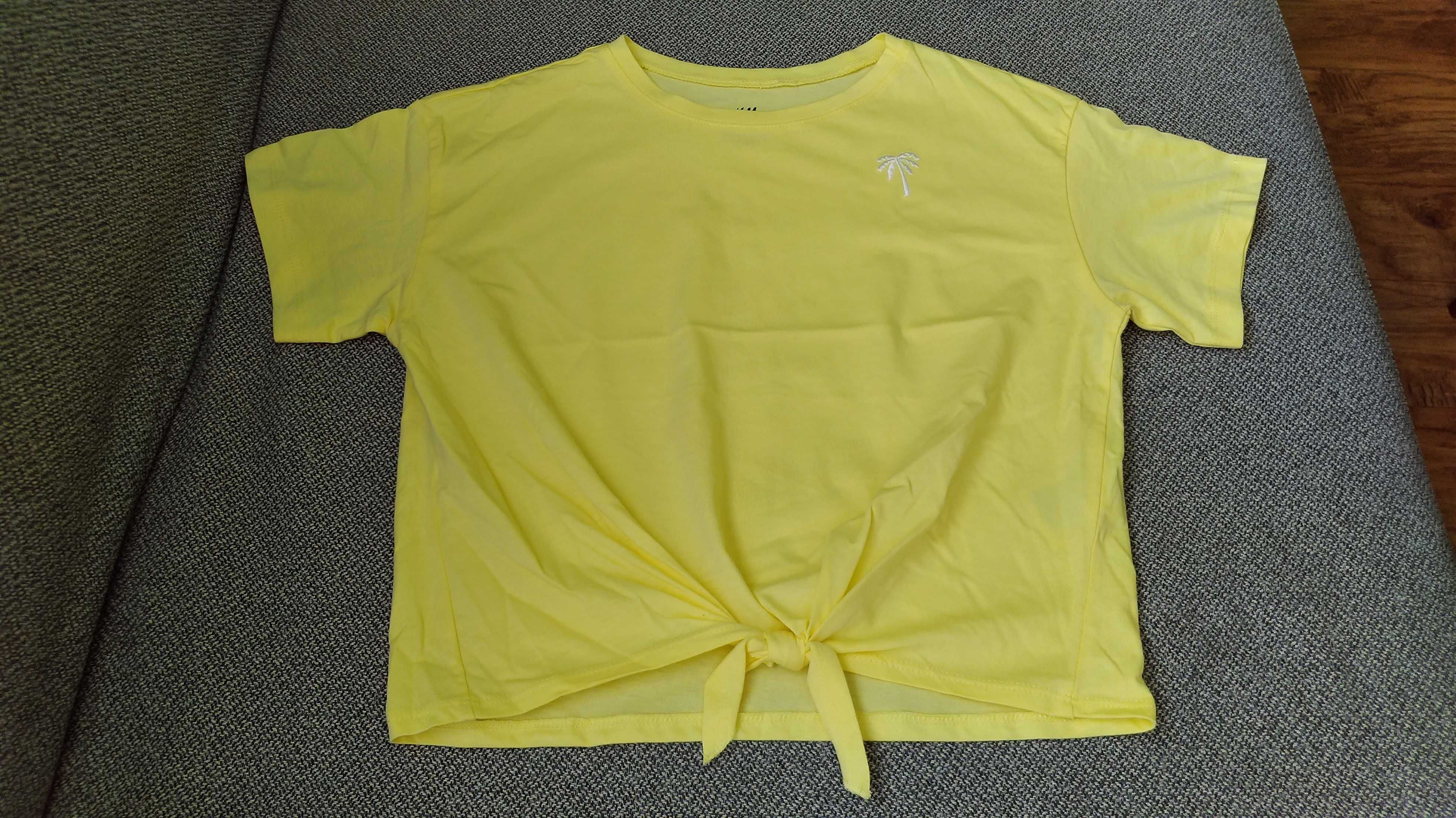 Koszulki T-shirt dziewczęca H&M r. 146/152 2 szt.
